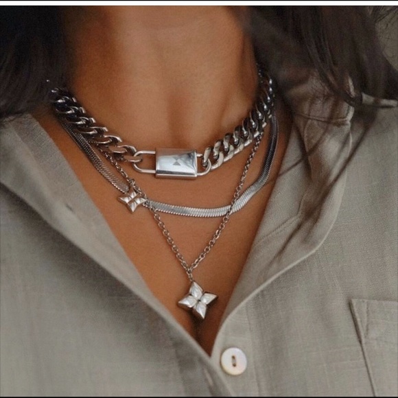 Double star Sterling silver necklace - Picture 1 of 1